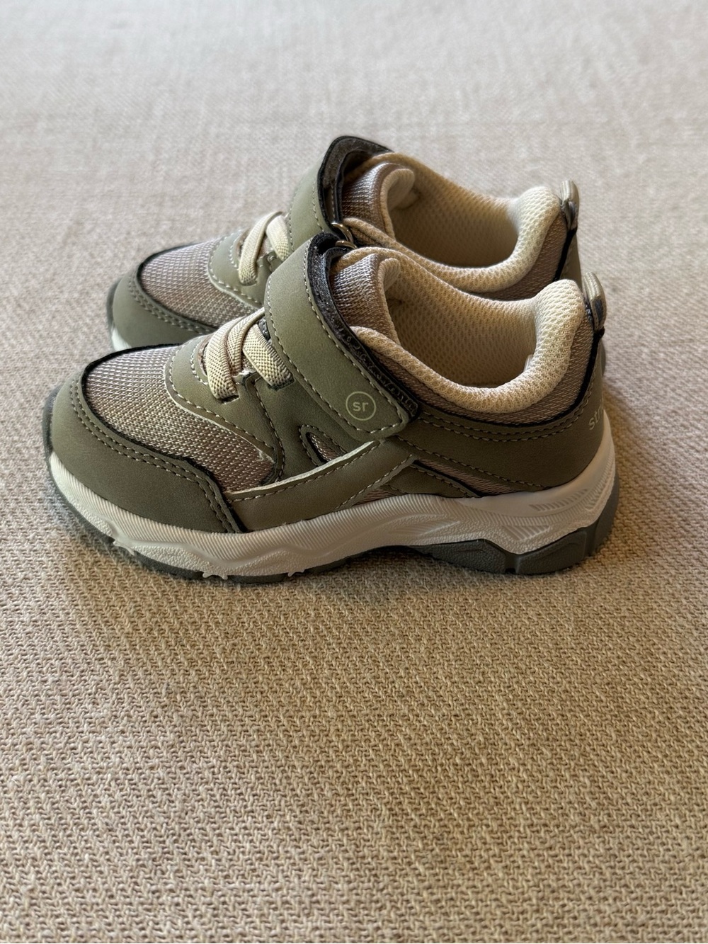 NWOT Stride Rite 360 Ace 2.0 Toddler Sneakers Gray Tan Khaki Size 6M Hook & Loop - Picture 5 of 8
